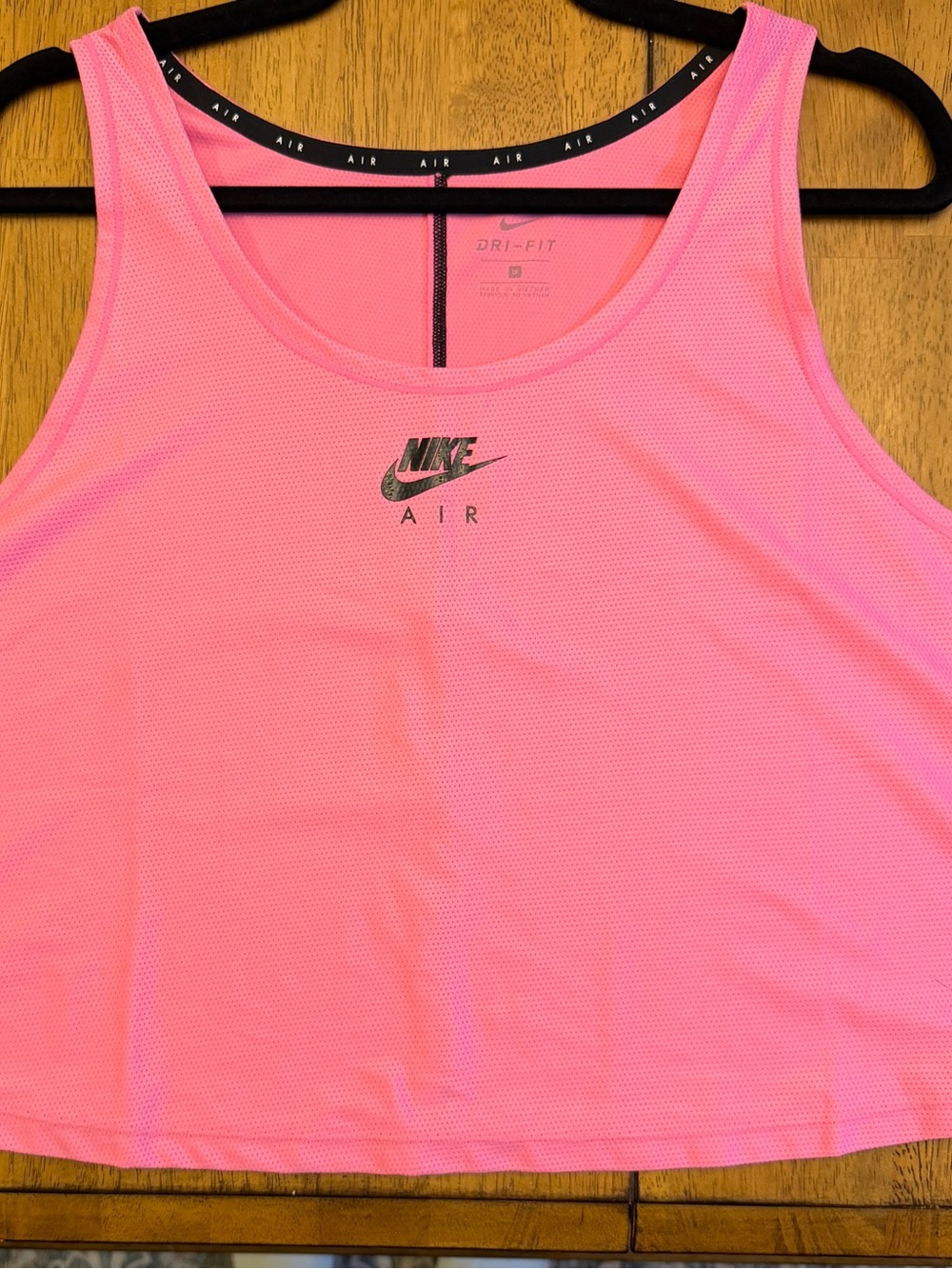 Nike Pink Dri-FIT Cropped Tank with Black Logo - Picture 3 of 3